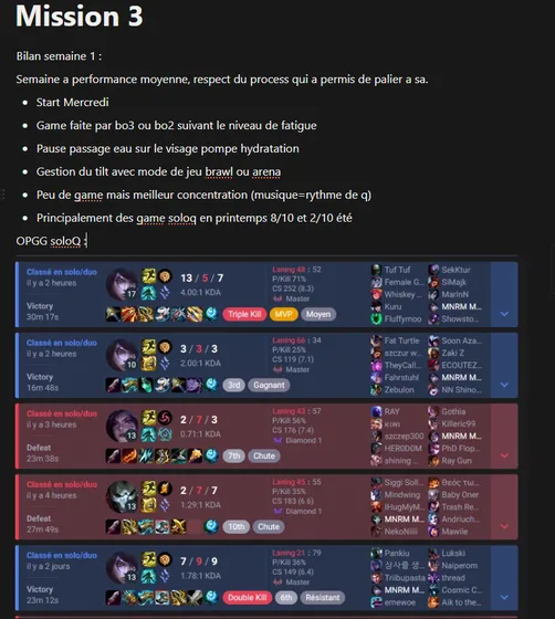 Carnet de mission d'un élève
