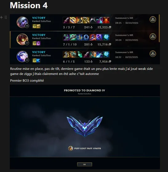 Carnet de mission d'un élève