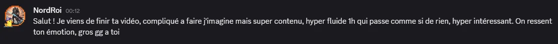Message d'un joueur
