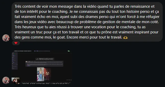 Message d'un joueur