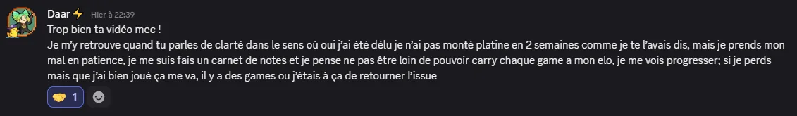 Message d'un joueur