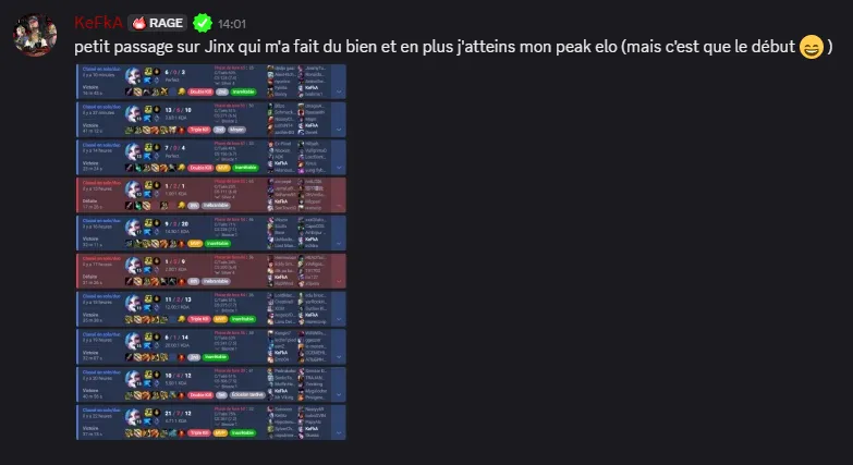 Message d'un joueur