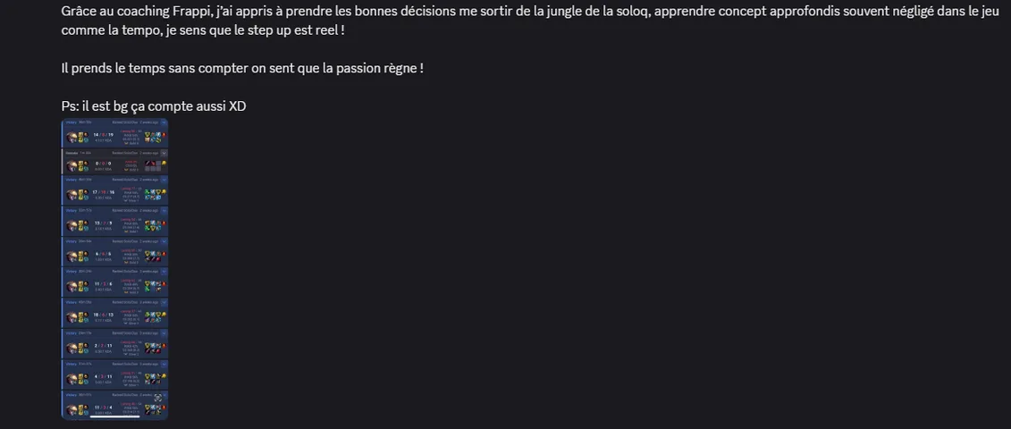 Message d'un joueur