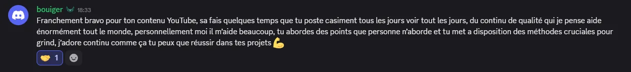 Message d'un joueur