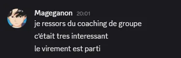 Message d'un joueur