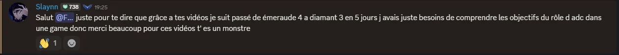 Message d'un joueur