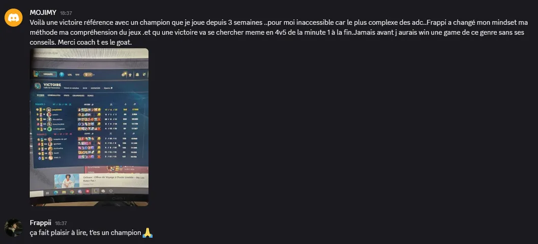 Message d'un joueur