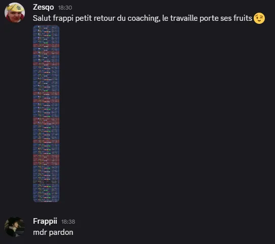 Message d'un joueur