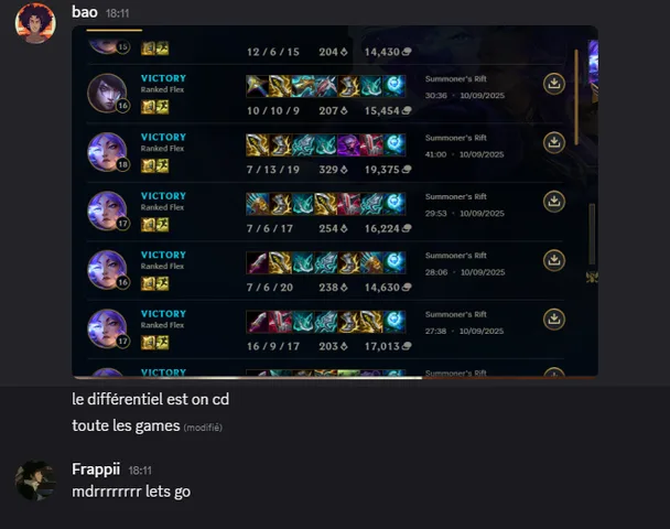 Message d'un joueur