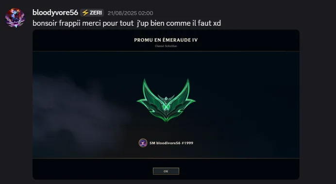 Message d'un joueur