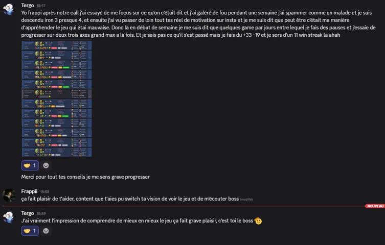 Message d'un joueur