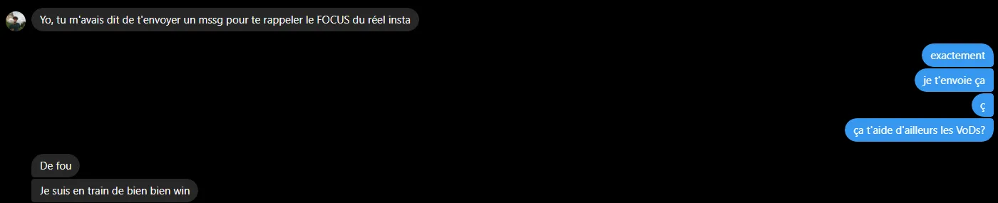 Message d'un joueur