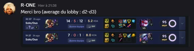 Message d'un joueur